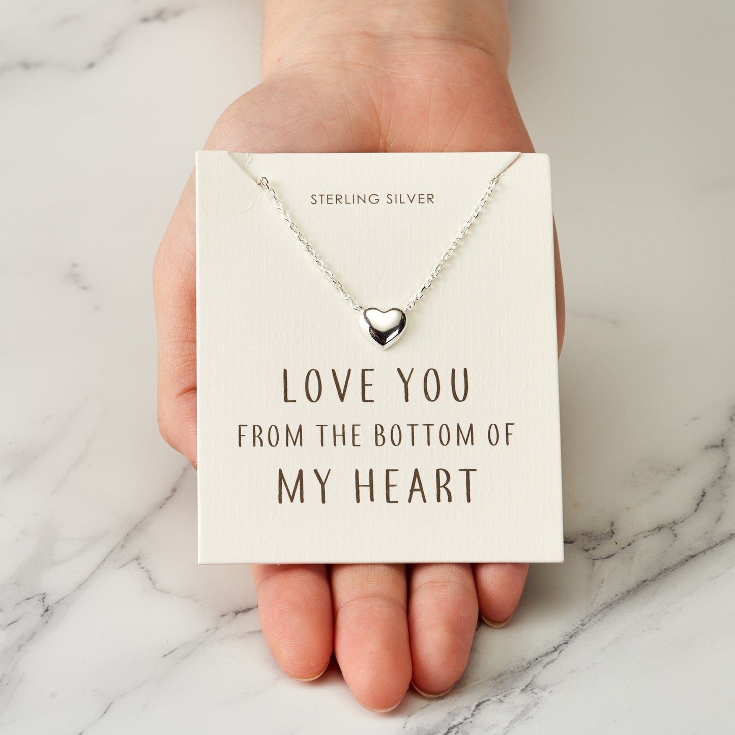 Sterling Silver Bottom of my Heart Necklace