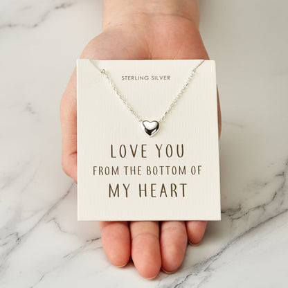 Sterling Silver Bottom of my Heart Necklace