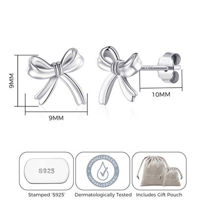 Sterling Silver Bow Earrings