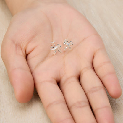 Sterling Silver Bow Earrings