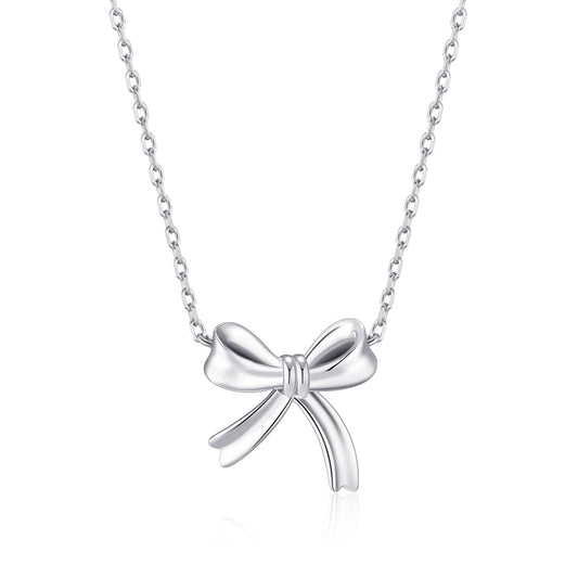 Sterling Silver Bow Necklace