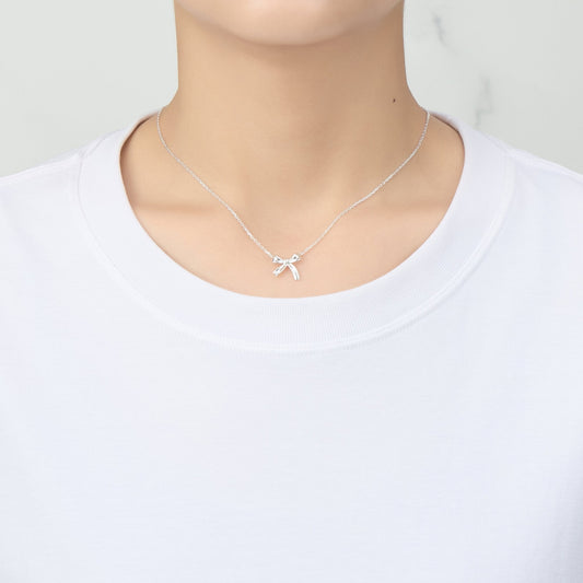 Sterling Silver Bow Necklace