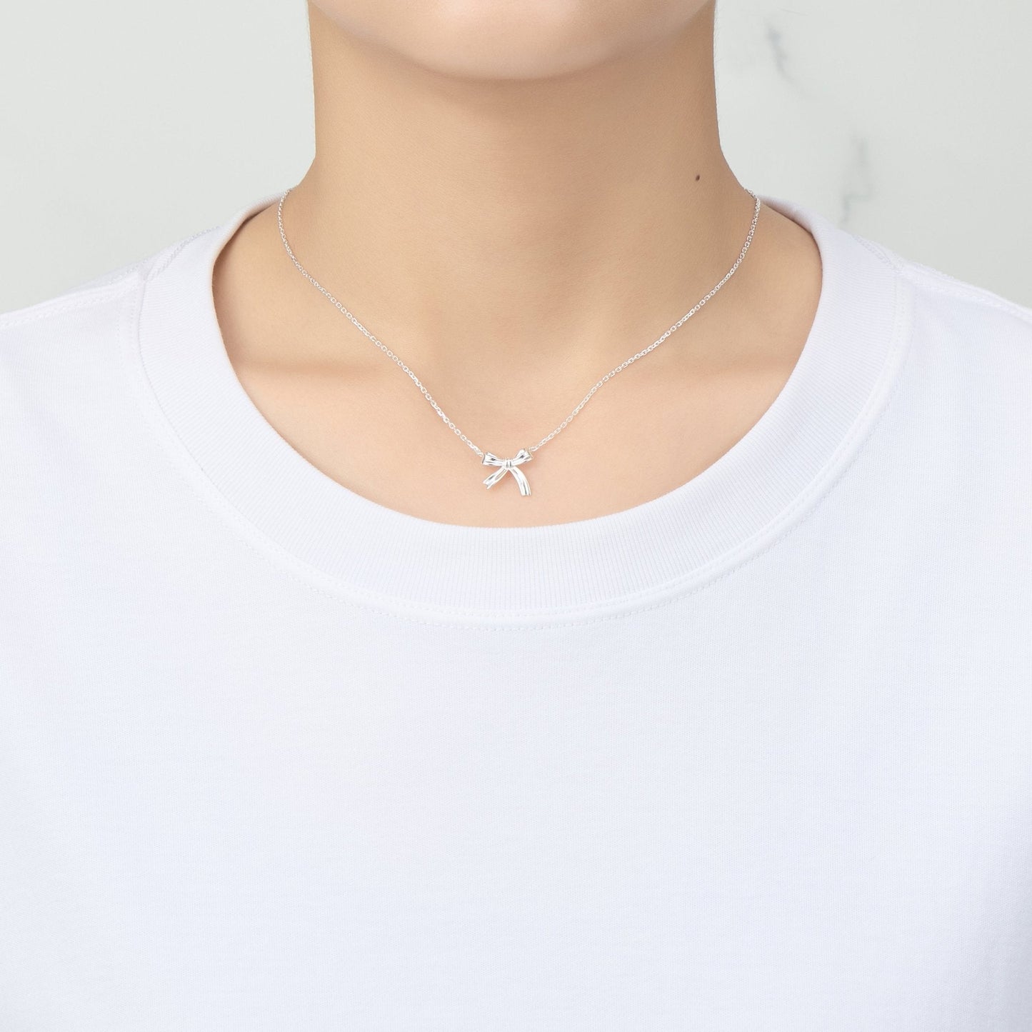 Sterling Silver Bow Necklace