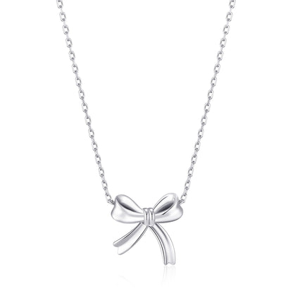 Sterling Silver Bow Necklace