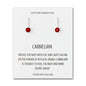 Sterling Silver Carnelian Gemstone Drop Earrings with Quote Card