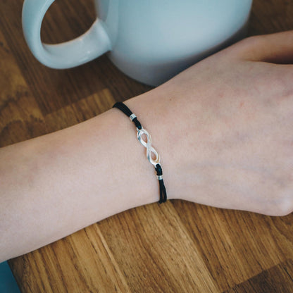 Sterling Silver Corded Infinity Bracelet