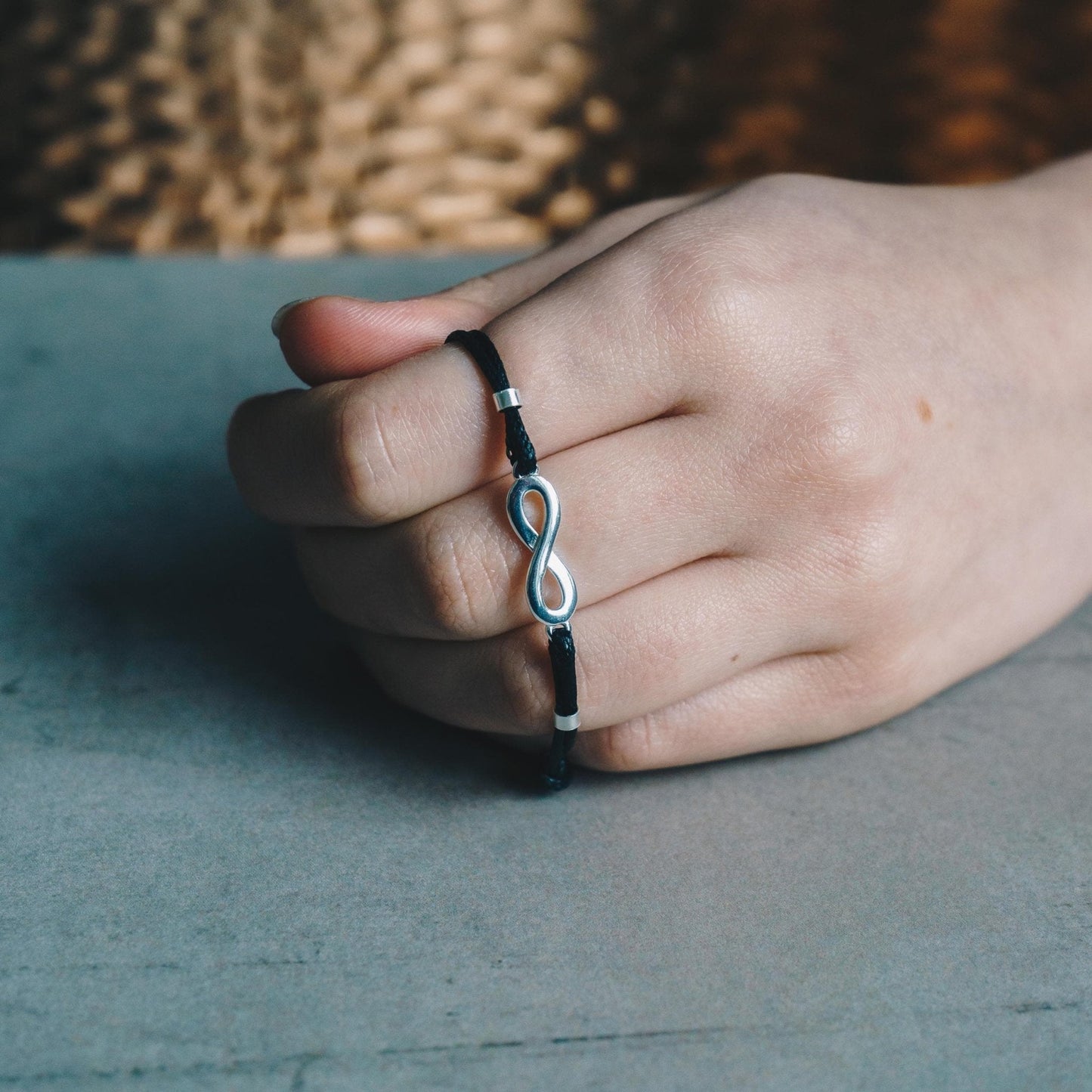 Sterling Silver Corded Infinity Bracelet