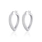 Sterling Silver Crystal Heart Hoop Earrings Created with Zircondia® Crystals