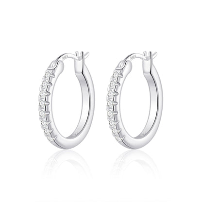 Sterling Silver Crystal Hoop Earrings Created with Zircondia® Crystals