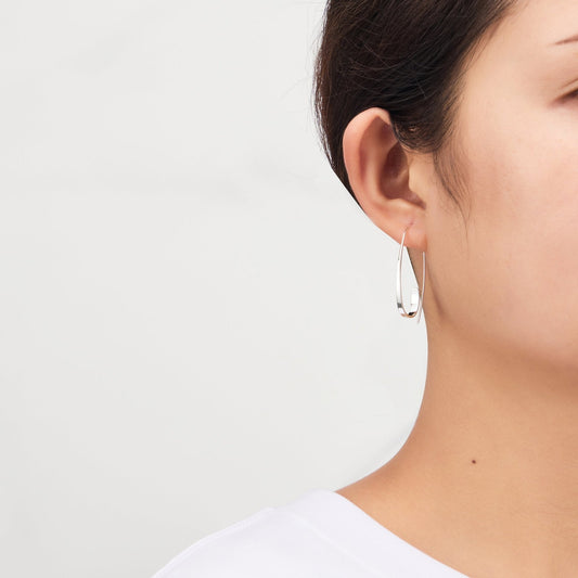 Sterling Silver Curved Earrings