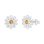 Sterling Silver Daisy Earrings Created with Zircondia® Crystals
