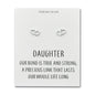 Sterling Silver Daughter Quote Heart Link Earrings