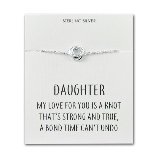 Sterling Silver Daughter Quote Knot Bracelet