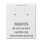 Sterling Silver Daughter Quote Star Earrings