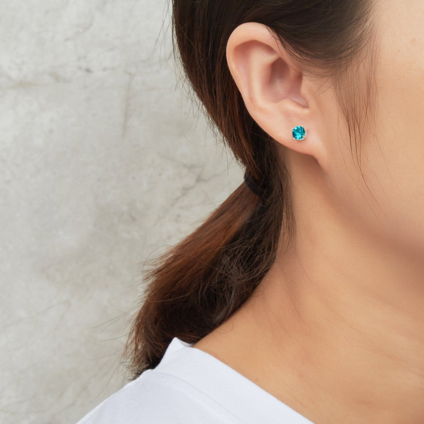 Sterling Silver December (Blue Topaz) Birthstone Necklace & Earrings Set Created with Zircondia® Crystals