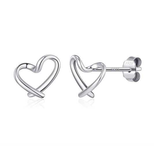 Sterling Silver Delicate Heart Earrings