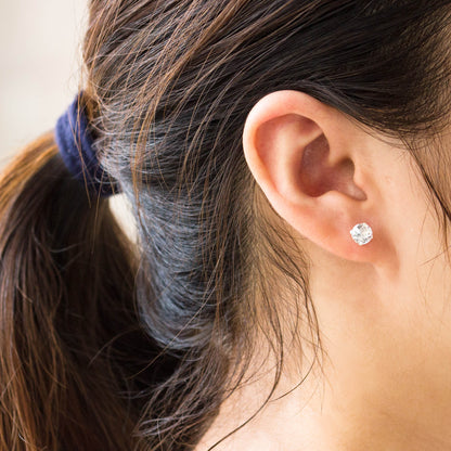 Sterling Silver Earrings Created with Zircondia® Crystals