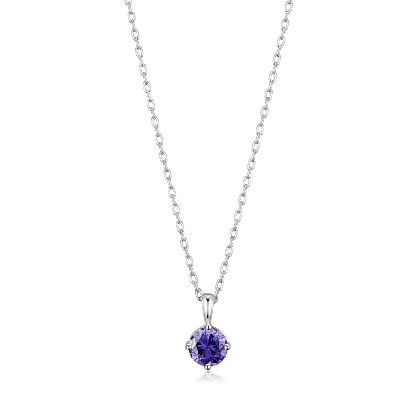 Collier en argent sterling de février (améthyste) avec cristaux Zircondia®