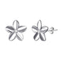 Sterling Silver Flower Earrings Created with Zircondia® Crystals