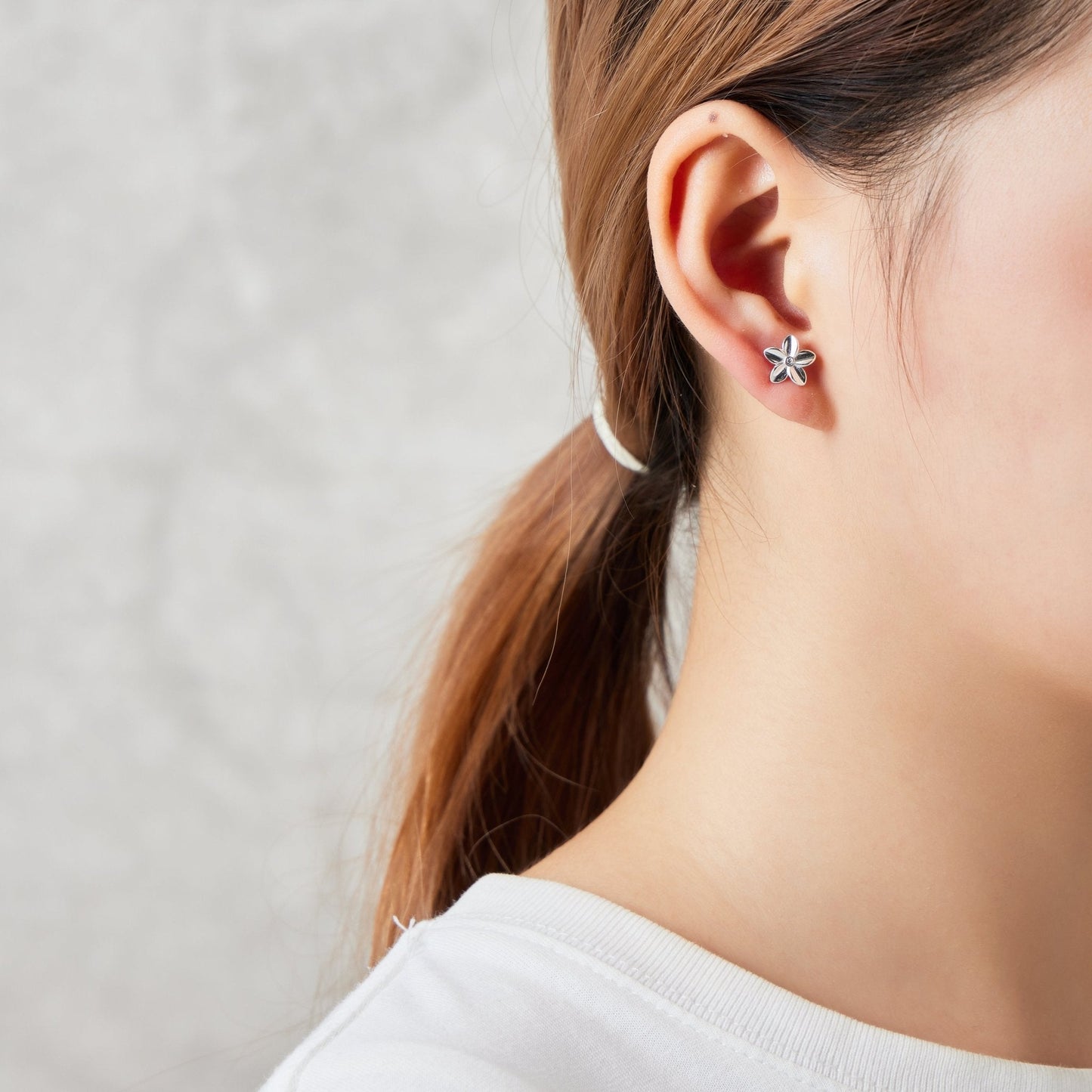 Sterling Silver Flower Earrings Created with Zircondia® Crystals