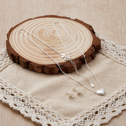 Sterling Silver Friendship Quote Heart Set