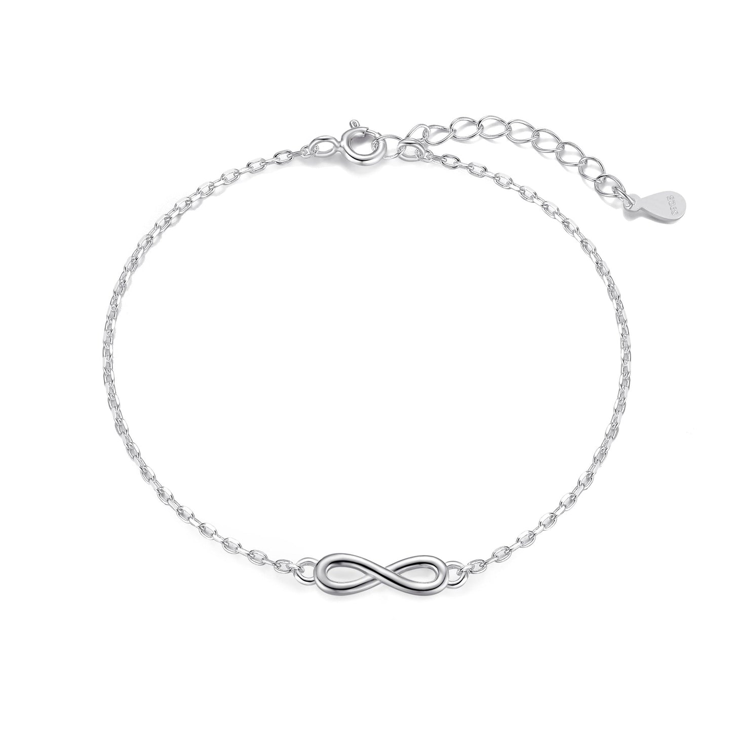 Sterling Silver Friendship Quote Infinity Bracelet