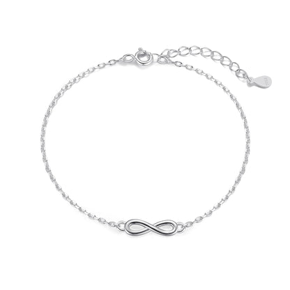 Sterling Silver Friendship Quote Infinity Bracelet