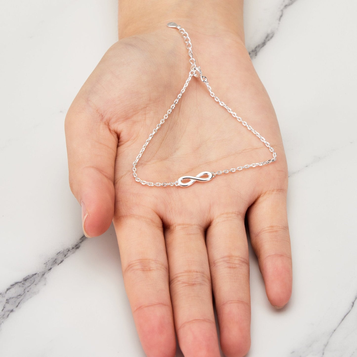 Sterling Silver Friendship Quote Infinity Bracelet