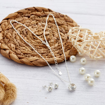 Sterling Silver Friendship Quote Knot Set