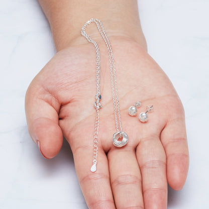 Sterling Silver Friendship Quote Knot Set