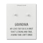 Sterling Silver Grandma Quote Knot Earrings