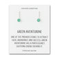 Sterling Silver Green Aventurine Gemstone Drop Earrings with Quote Card