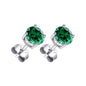 Sterling Silver Green Earrings Created with Zircondia® Crystals