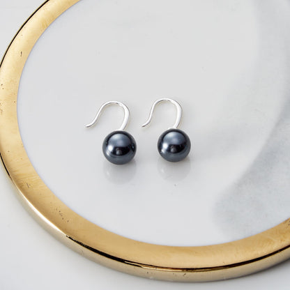 Sterling Silver Grey Pearl Drop Earrings