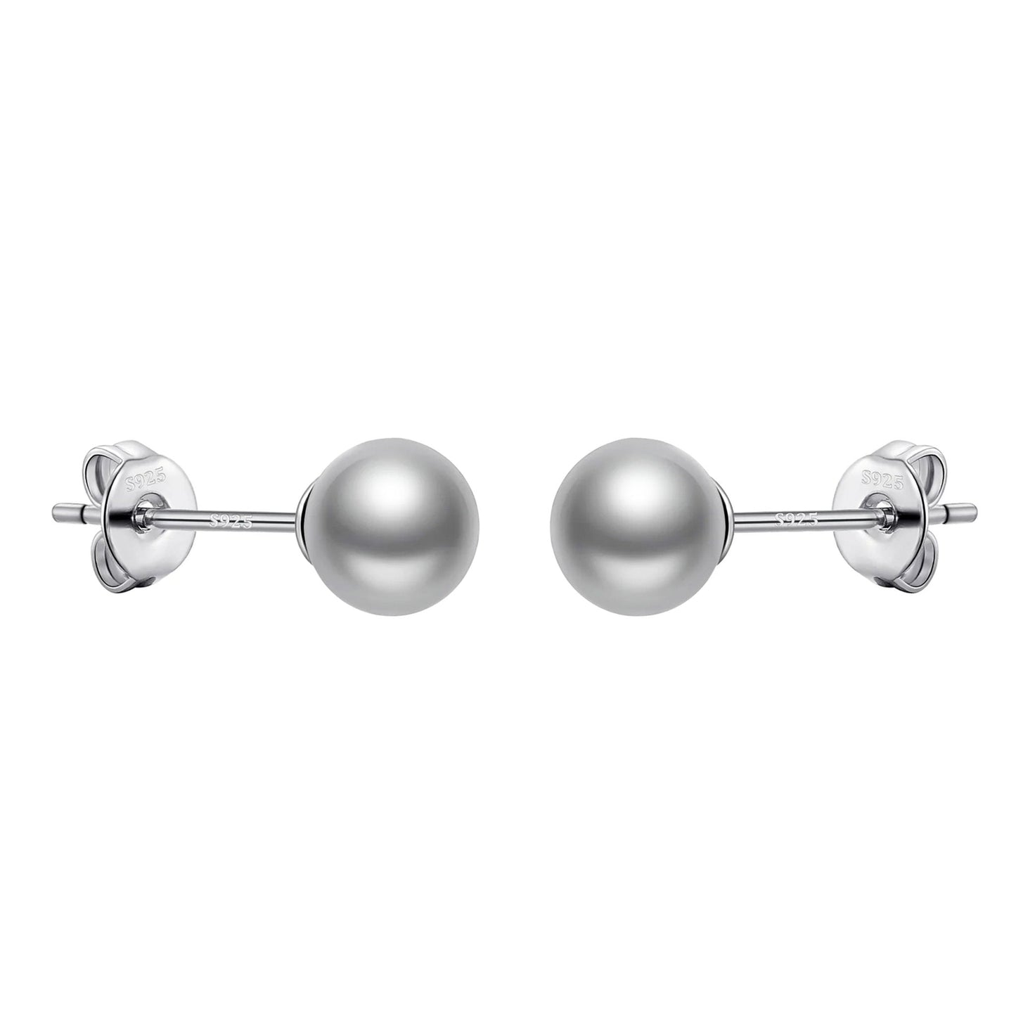 Sterling Silver Grey Shell Pearl Earrings