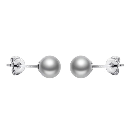 Sterling Silver Grey Shell Pearl Earrings