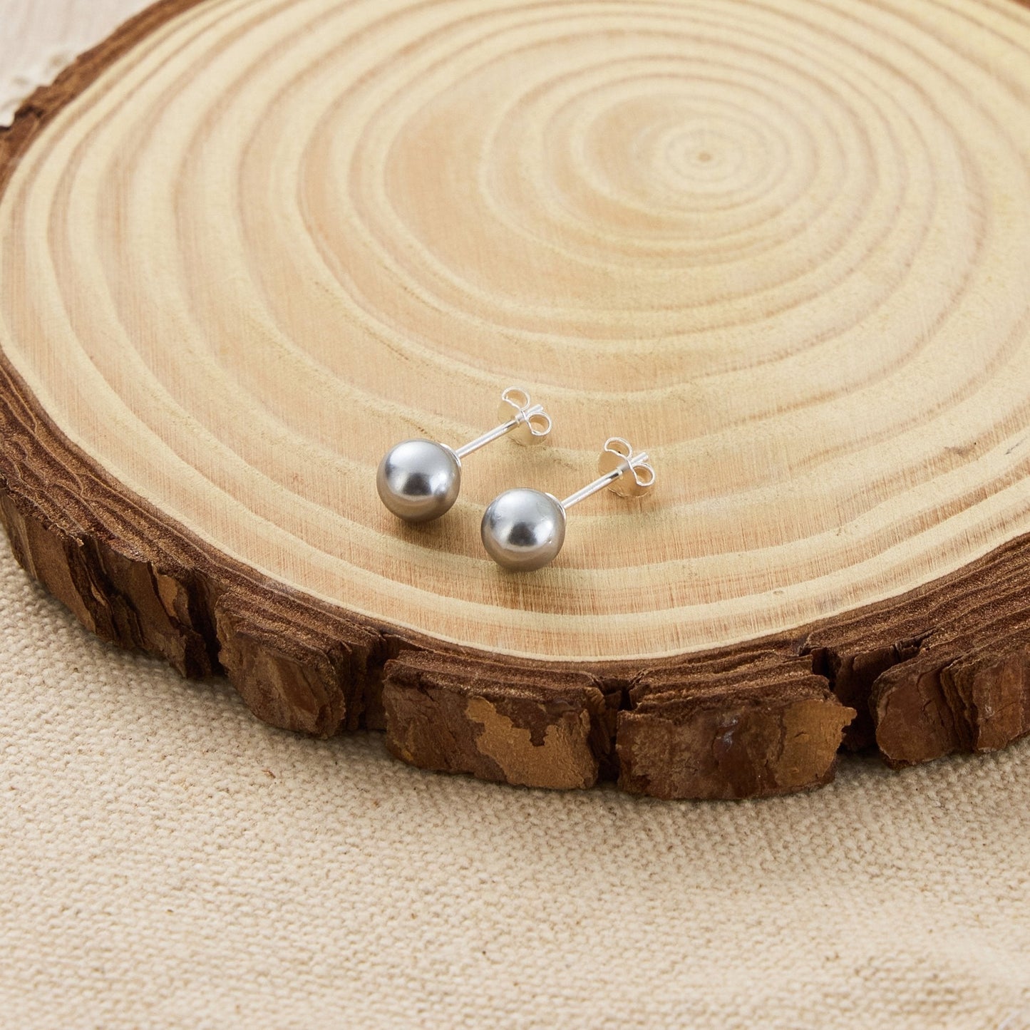 Sterling Silver Grey Shell Pearl Earrings