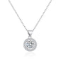 Sterling Silver Halo Necklace Created with Zircondia® Crystals
