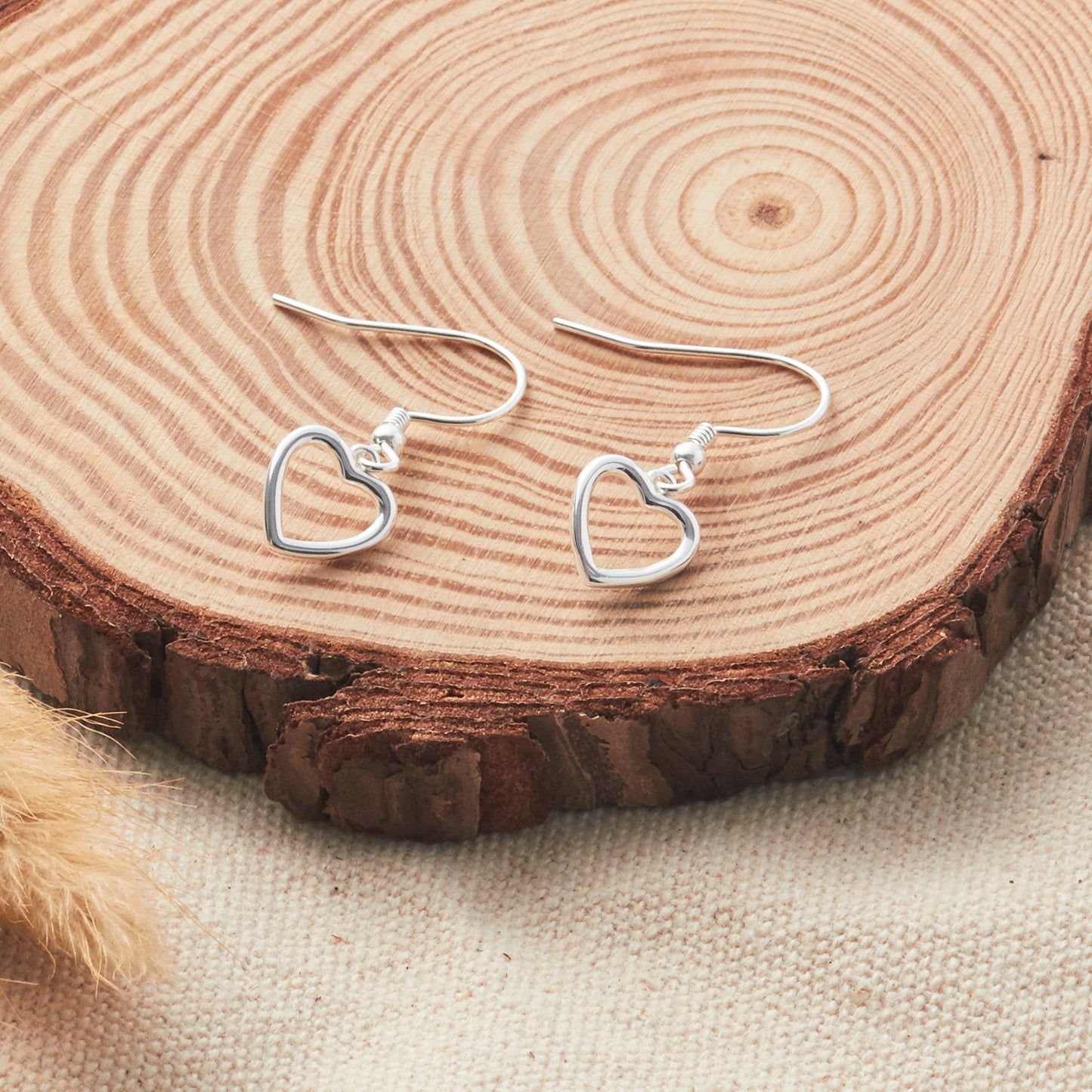 Sterling Silver Heart Drop Earrings