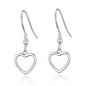 Sterling Silver Heart Drop Earrings