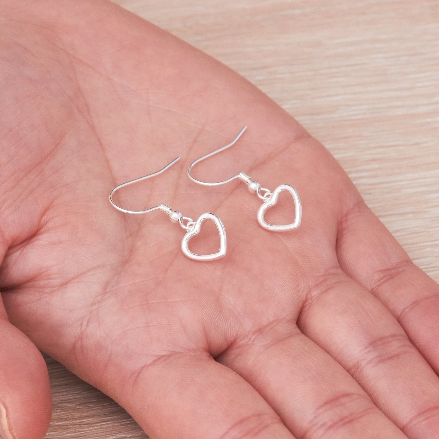 Sterling Silver Heart Drop Earrings