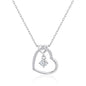 Sterling Silver Heart Necklace Created with Zircondia® Crystals