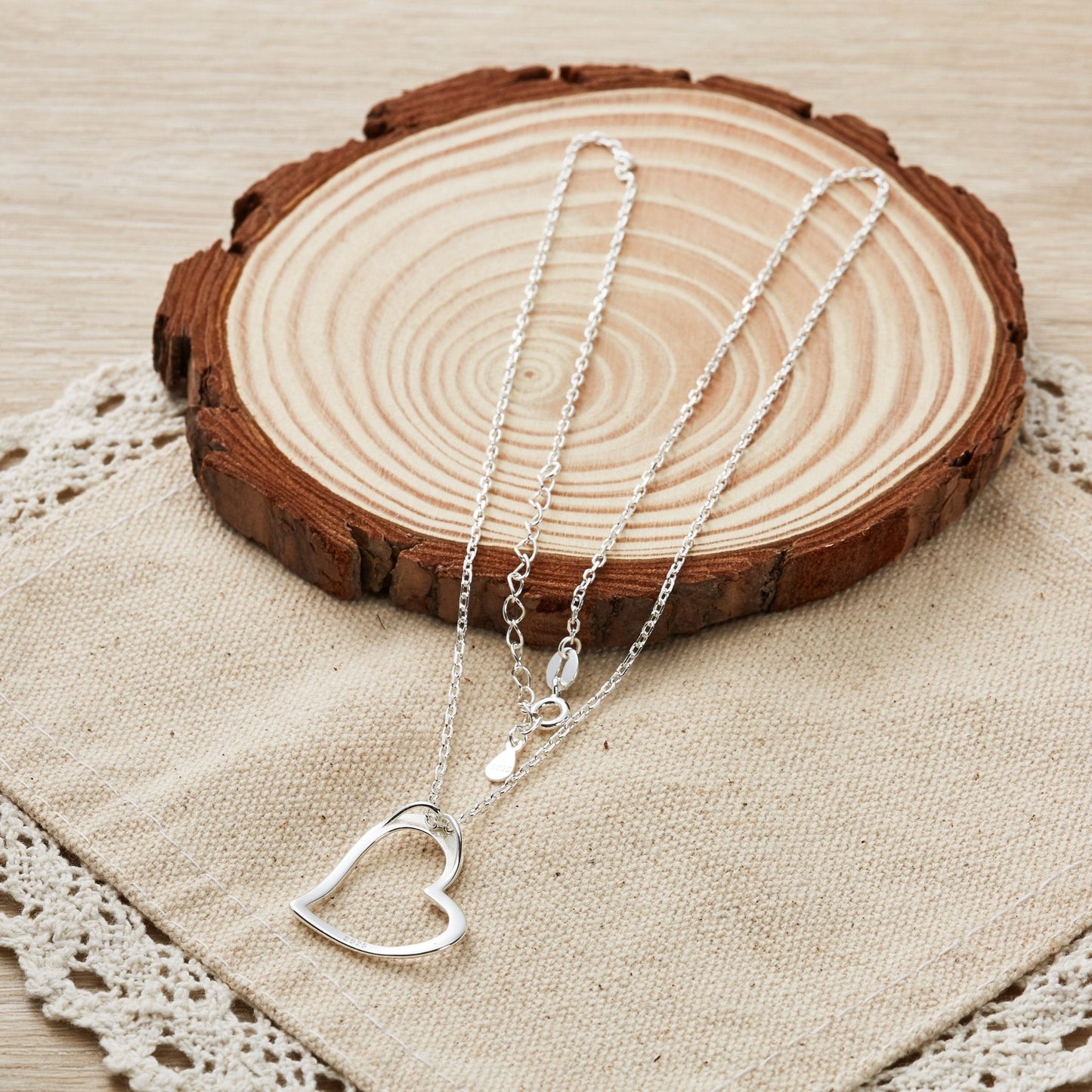 Sterling Silver Heart Pendant Necklace