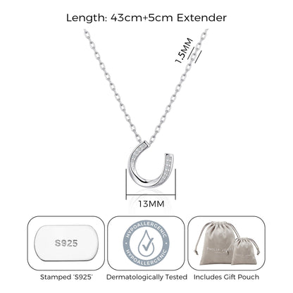 Collier Fer à Cheval en Argent Sterling Orné de Cristaux Zircondia®