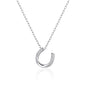 Sterling Silver Horseshoe Necklace Created with Zircondia® Crystals