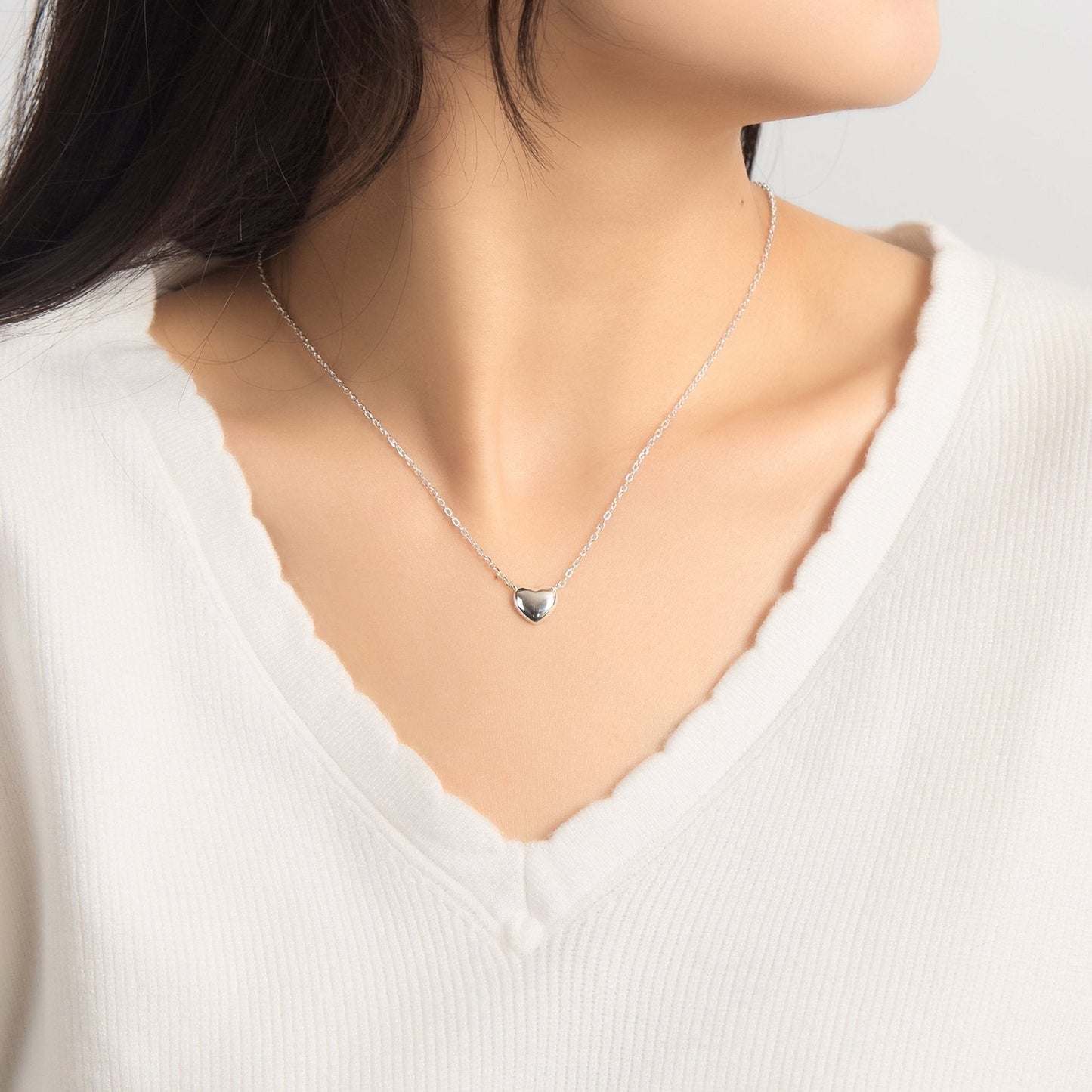 Sterling Silver I Couldn't Say I Do Without You Bridal Heart Necklace