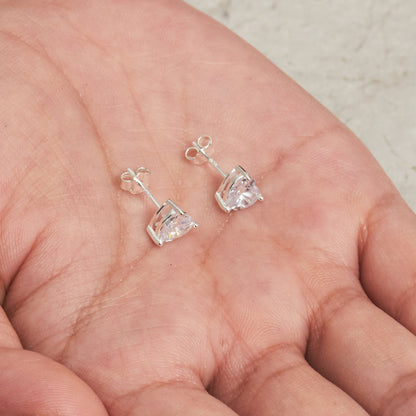 Sterling Silver I Couldn't Say I Do Without You Bridal Heart Earrings with Zircondia® Crystals