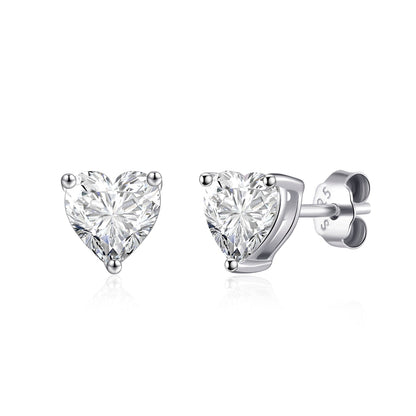 Sterling Silver I Couldn't Say I Do Without You Bridal Heart Earrings with Zircondia® Crystals