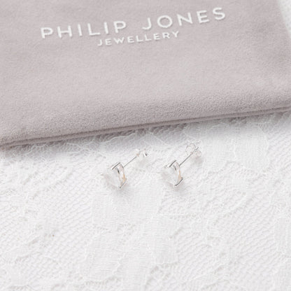 Sterling Silver I Couldn't Say I Do Without You Bridal Heart Earrings with Zircondia® Crystals