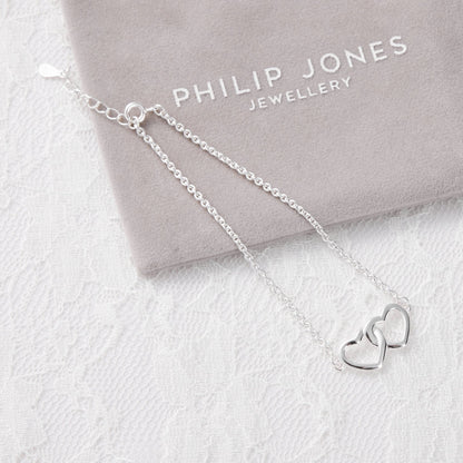 Sterling Silver I Couldn't Say I Do Without You Bridal Heart Link Bracelet